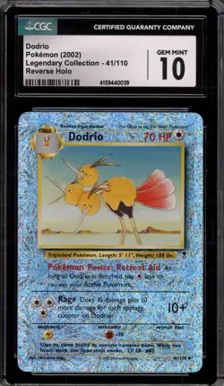 Pokemon Dodrio Legendary Coll. Reverse Holo #41 CGC 10 Gem Mint - Image 1