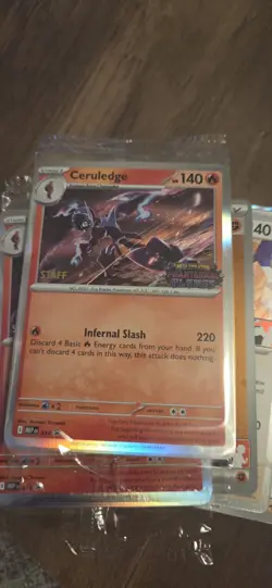 Pokemon: Phantasmal Flames Staff Promo Pack Set of 4 Sealed Prerelease Cards - Image 1