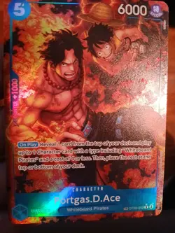 Portgas.D.Ace (TR) OP08-052 Royal Blood Foil One Piece tcg Treasure Rare Damaged - Image 1