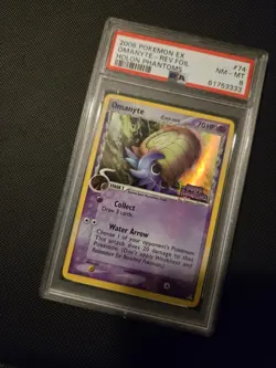 2006 Pokemon TCG - Holon Phantoms Omanyte 74/110 Reverse Holo Foil - NM/MT PSA 8 - Image 3