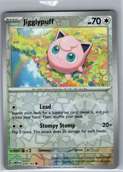 Jigglypuff 039/165 Reverse Holo SV: Scarlet & Violet 151 - Pokemon Card - NM - Image 1