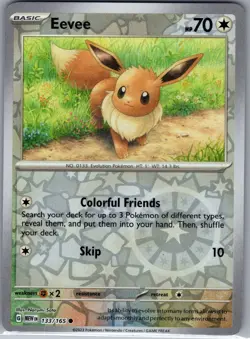 Eevee 133/165 Reverse Holo SV: Scarlet & Violet 151 - Pokemon Card - NM - Image 1