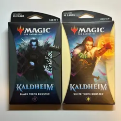 Magic the Gathering MTG Kaldheim BLACK and WHITE Theme Boosters English Sealed - Image 1