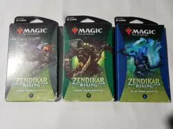 Magic the Gathering - Zendikar Rising - Lot Of 3 Black Blue Green Theme Booster - Image 1