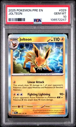 2025 POKEMON PRE EN-PRISMATIC EVOLUTIONS #029 JOLTEON PSA 10 - Image 1