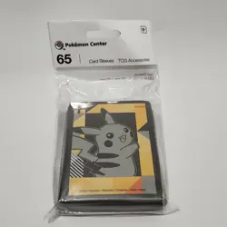 Pokemon Center Pikachu Power Grid Card Sleeves 65 Count New - Image 1