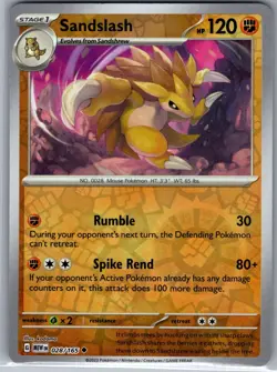 Sandslash 028/165 Reverse Holo SV: Scarlet & Violet 151 - Pokemon Card - NM - Image 1
