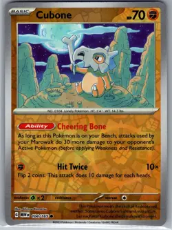 Cubone 104/165 Reverse Holo SV: Scarlet & Violet 151 - Pokemon Card - NM - Image 1