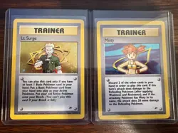 Pokemon TCG Misty & Lt. Surge Trainer Gym Heroes Holographic Rare 17 & 18/132 - Image 1