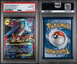 2015 POKEMON XY ROARING SKIES #102 FULL ART/M LATIOS EX PSA 8 NM-MT - Image 3