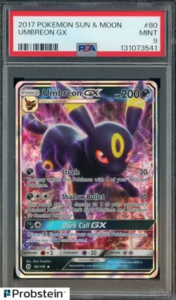 2017 Pokemon Sun & Moon #80 Umbreon Gx PSA 9 MINT - Image 1
