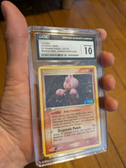 (TOP POP 7) Pokemon Tyrogue ERROR Holo EX Unseen Forces 33/115 CGC 10 Gem Mint - Image 1