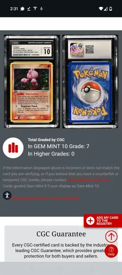 (TOP POP 7) Pokemon Tyrogue ERROR Holo EX Unseen Forces 33/115 CGC 10 Gem Mint - Image 4