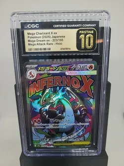 Mega Charizard X EX JP Dream Attack Rare Pokemon Holo CGC Pristine 10 223/193 - Image 1