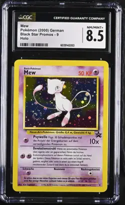Pokemon Mew 2000 German Black Star Promos 9 Holo TCG CGC 8.5 Vtg Card - Image 1