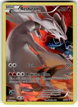 2015 Pokemon Reshiram Full Art Promo XY74 Black Star Promo Holo LP - Image 1