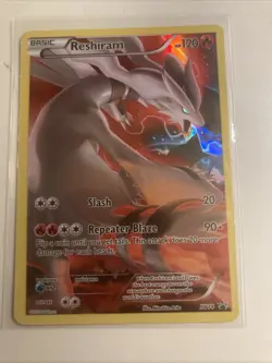Pokemon Reshiram Full Art Holo Black Star Promo Card 2015 XY #XY74 LP - Image 1