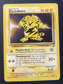 Electabuzz 24/130 Non Holo Rare Base Set 2 - Pokemon Card WOTC - HP - Image 1