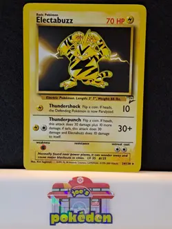 Pokemon TCG Electabuzz Non-Holo Rare Card 24/130 Base Set 2 NM - Image 1
