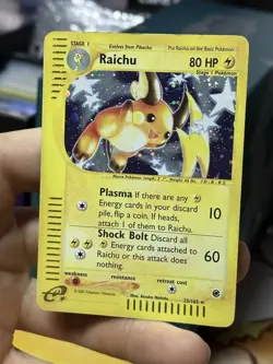 Raichu 25/165 Expedition 2002 Rare SWIRL Holo e-Series Pokemon Card TCG - Image 4