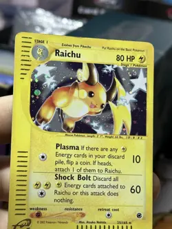 Raichu 25/165 Expedition 2002 Rare SWIRL Holo e-Series Pokemon Card TCG - Image 5