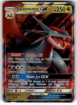 Salamence GX 44/70 Dragon Majesty MP Pokemon Card TCG - Image 1