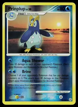 Pokemon Card - Prinplup Diamond and Pearl 58/130 Reverse Holo - Image 1