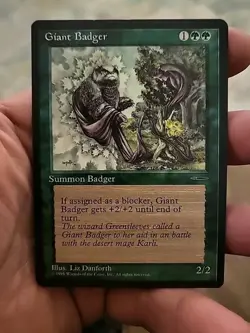 1x Magic the Gathering MTG Giant Badger Media Book Promo Excellent - Image 1