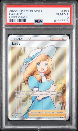 Lady Full Art - PSA 10 - 193/196 - Lost Origin - Graded Pokemon Card - Image 1