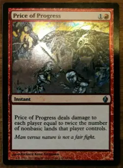 mtg magic price of progress FOIL ENGLISH prix du progres fire lightning 4 availa - Image 1