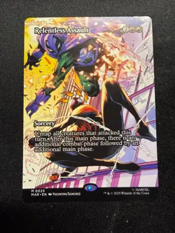 Relentless Assault BORDERLESS - NM - Spider-Man MtG - Image 1