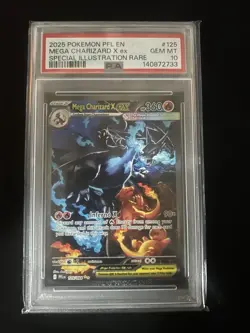 Pokemon Mega Charizard X ex Phantasmal Flames PSA 10 Special Illustration Holo - Image 1