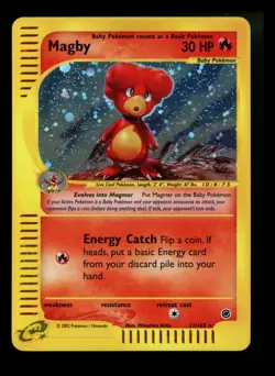 Magby 17/165 Expedition 2002 Rare Holo e-Series Pokemon Card TCG - Image 1