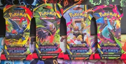 Pokemon TCG - PHANTASMAL FLAMES - Sleeved Booster Pack COMPLETE ART SET - 4Packs - Image 1