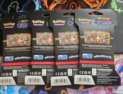 Pokemon TCG - PHANTASMAL FLAMES - Sleeved Booster Pack COMPLETE ART SET - 4Packs - Image 2