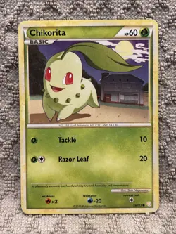 1x - Chikorita - 59/123 - Common MP English Pokemon HeartGold SoulSilver - Image 1