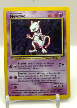 Pokemon TCG Mewtwo Base Set 10/102 Holo 1999-2000 Wizards - Image 1