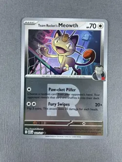 Team Rocket's Meowth 161/217 Reverse Holo Ascended Heroes Pokemon TCG NM 2026 - Image 1
