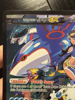 Pokemon TCG Team Aqua's Kyogre EX Double Crisis Holo Full Art Card 6/34 - Image 4