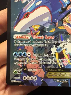 Pokemon TCG Team Aqua's Kyogre EX Double Crisis Holo Full Art Card 6/34 - Image 5