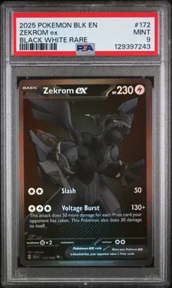 PSA 9 Zekrom Ex Black Bolt 172/086 Graded Pokemon Card - Image 1