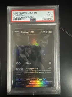 Pokemon Zekrom EX Black Bolt Card 172/086 PSA 9 - Image 1