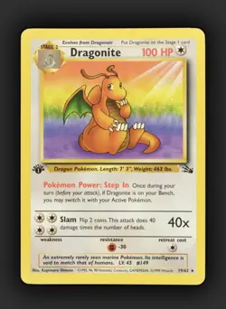 1st Edition Dragonite 19/62 Fossil Non Holo Rare Pokemon Card - Image 1