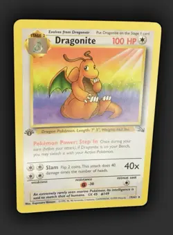 1st Edition Dragonite 19/62 Fossil Non Holo Rare Pokemon Card - Image 2