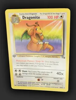 1st Edition Dragonite 19/62 Fossil Non Holo Rare Pokemon Card - Image 3