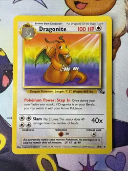 Dragonite 19/62 Fossil Unlimited Rare - WOTC Pokemon Card MP - - Image 1