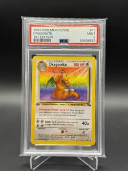 PSA 9 Dragonite 19/62 - Fossil Pokemon TCG 1999 Rare Card - Image 1