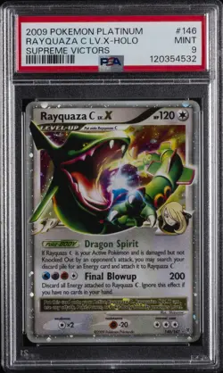 2009 POKEMON PLATINUM SUPREME VICTORS #146 RAYQUAZA C LV.X-HOLO PSA 9 - Image 1