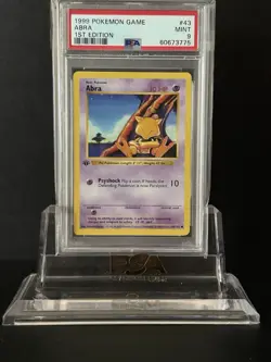 Abra 1st Edition Base Set Shadowless PSA 9 WOTC 43/102 Pokemon TCG - Image 1