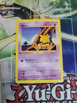 Pokemon TCG Abra Base Set 43/102 Regular 1st Edition Shadowless Common Card MP - Image 1